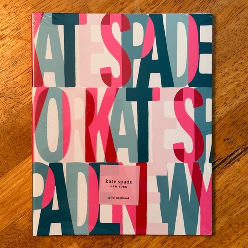 kate spade Layered Logo Design Concealed Spiral Notebook 112 Lined Pages NEW!!
